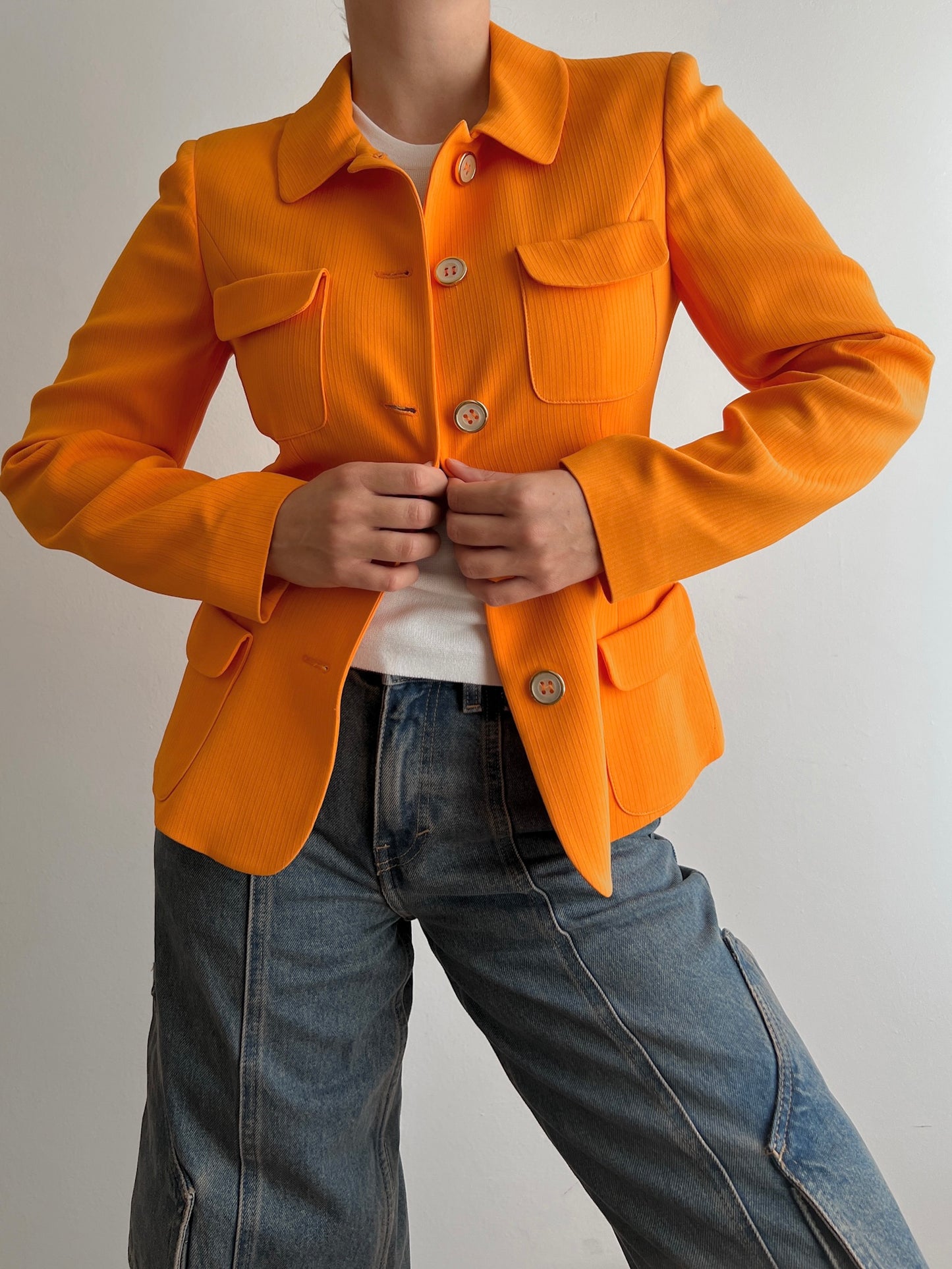 Ribbed orange jacket