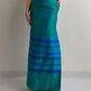 Pure silk turquoise long skirt