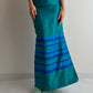 Pure silk turquoise long skirt