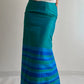 Pure silk turquoise long skirt