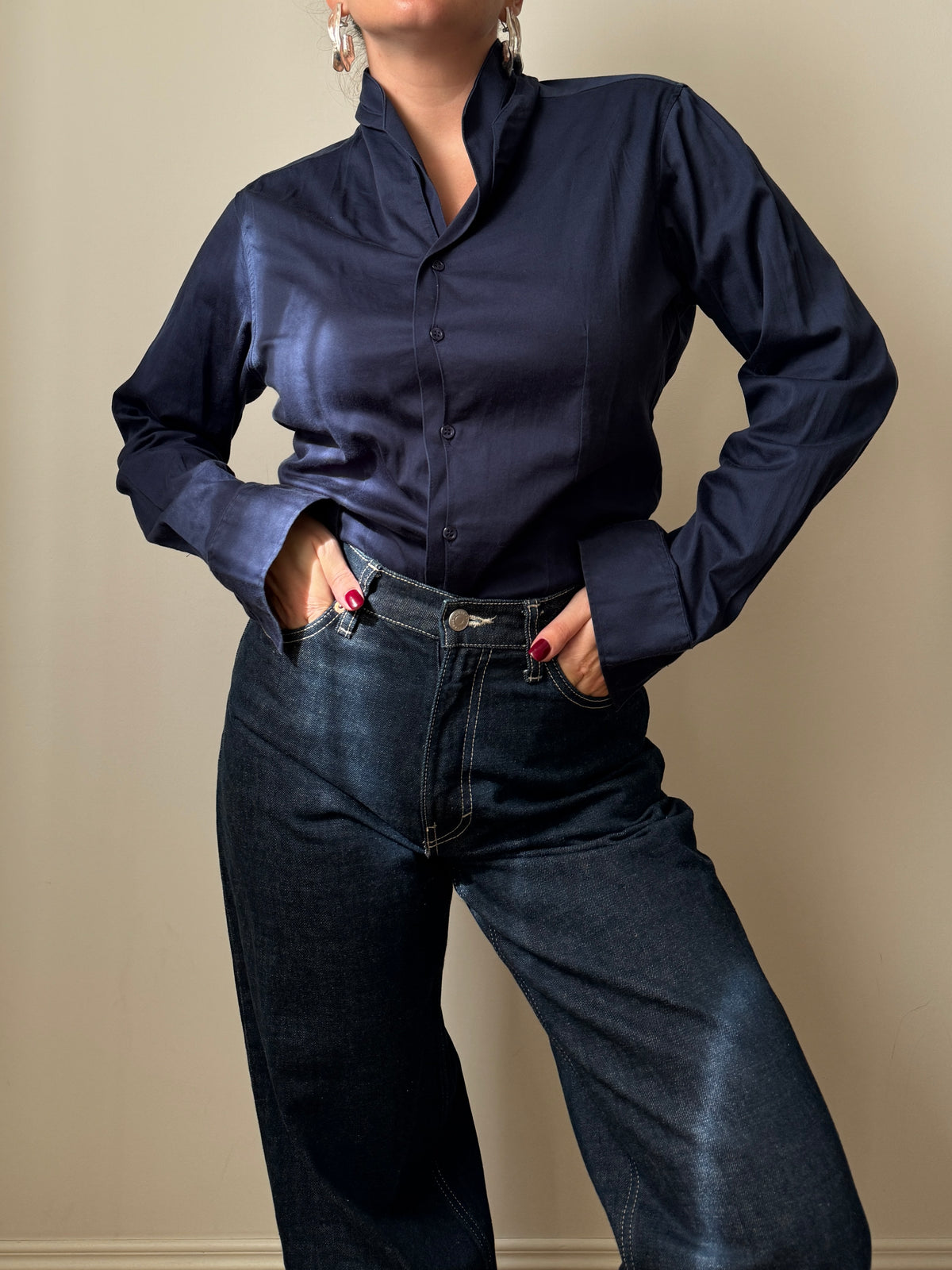 Camicia blu in cotone Nara Camicie