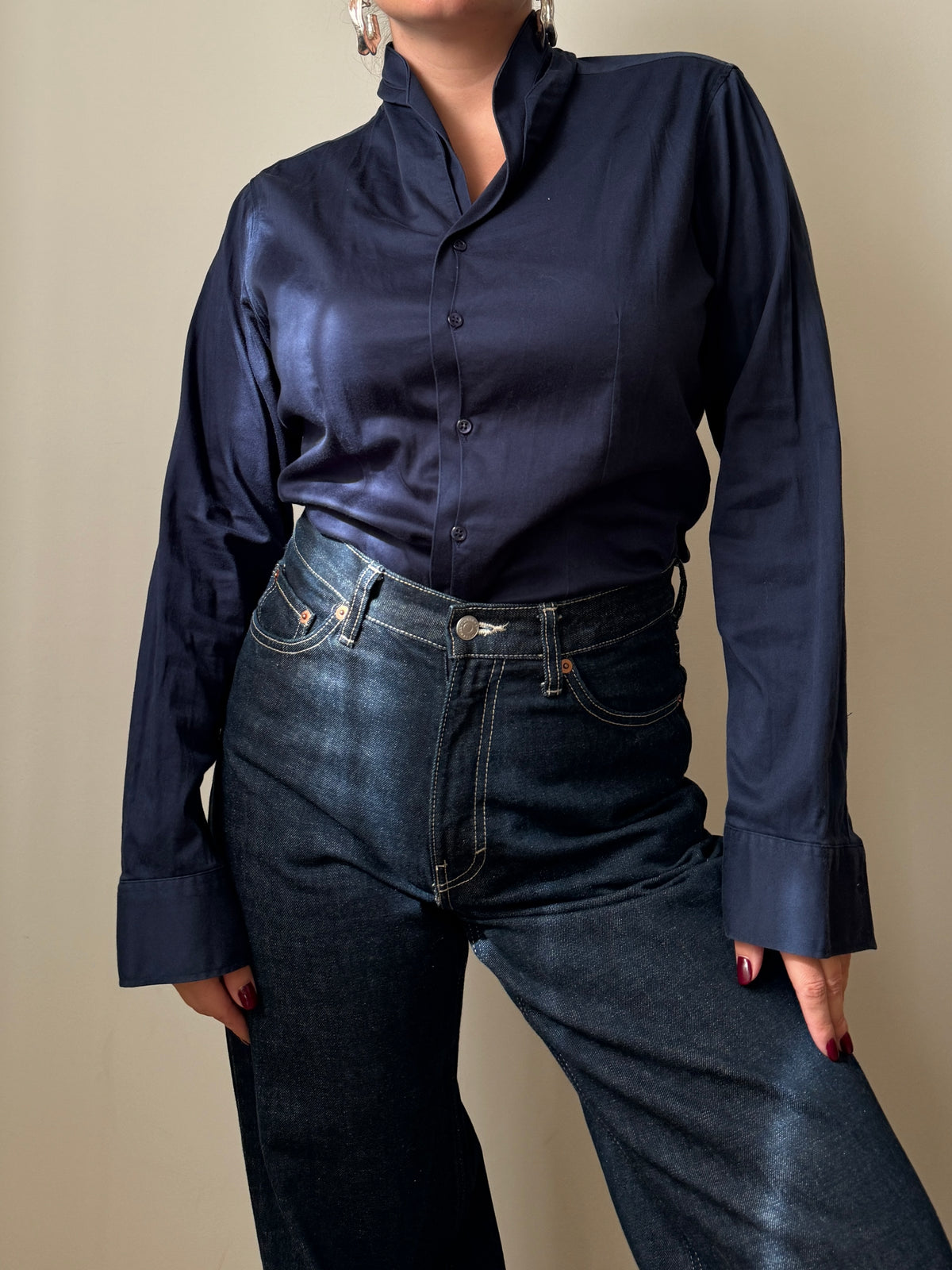 Camicia blu in cotone Nara Camicie