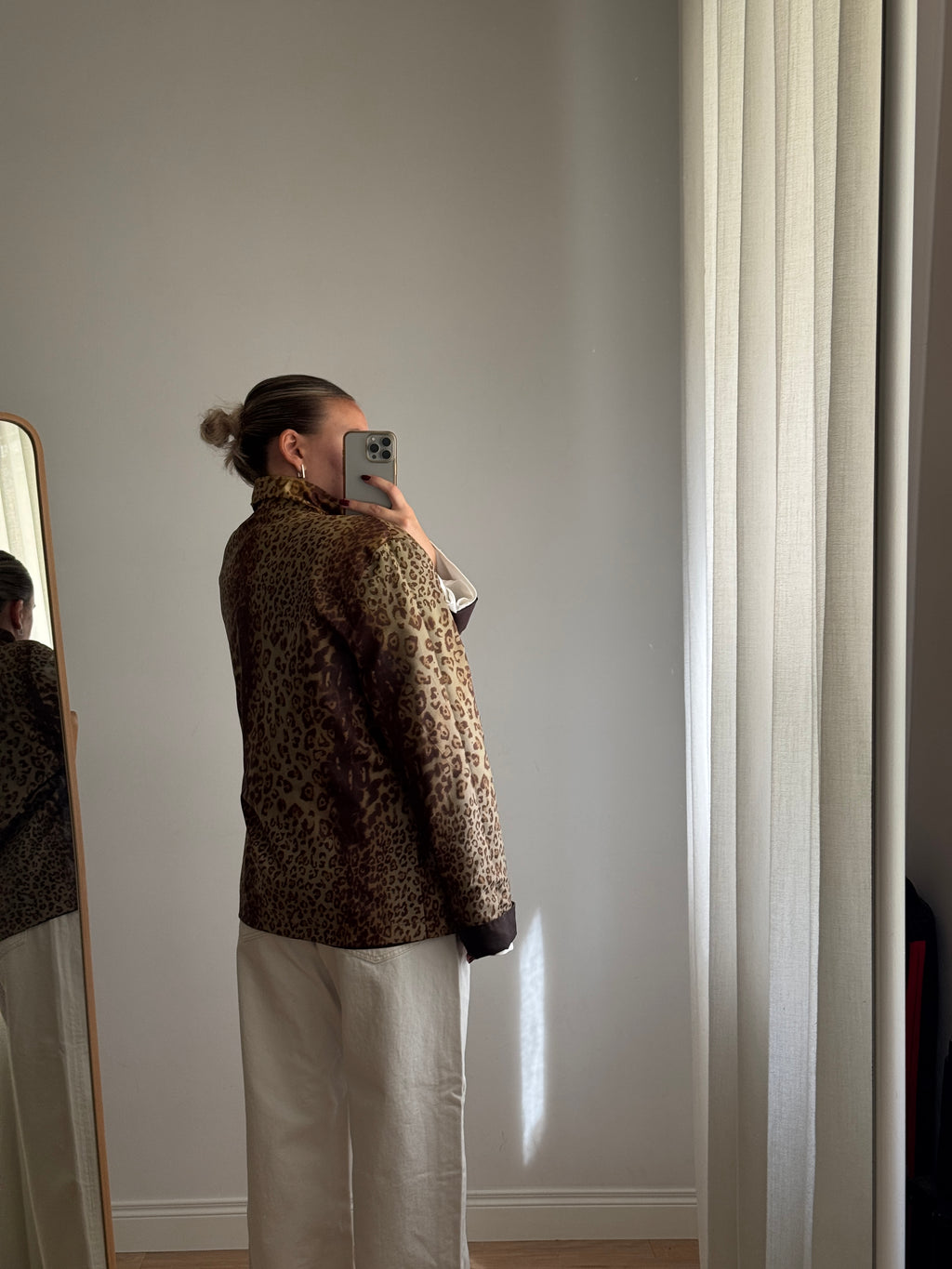 Giacca impermeabile double face animalier