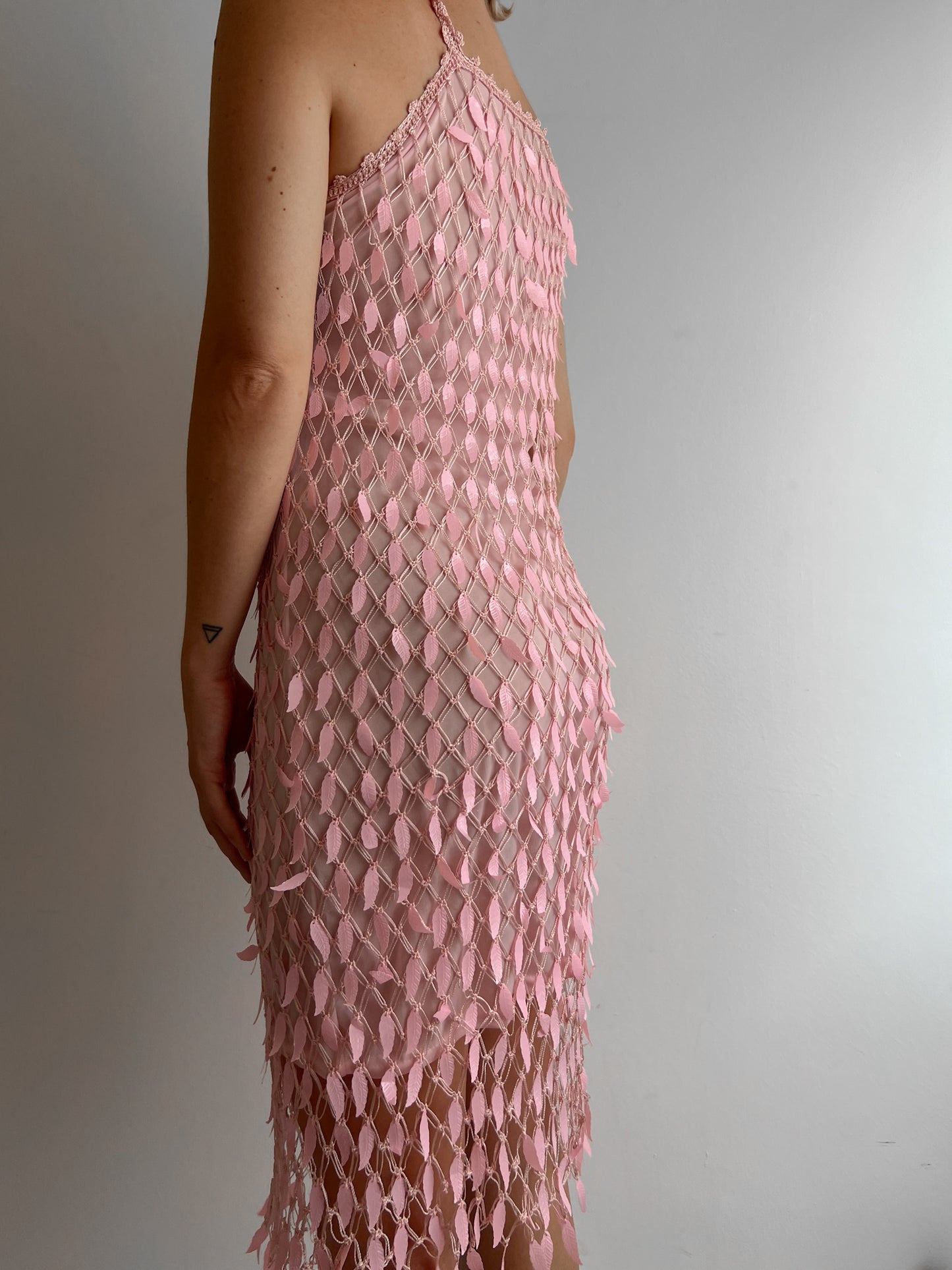 Sequins pink dress