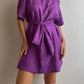 Linen and cotton violet dress