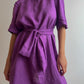 Linen and cotton violet dress