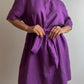 Linen and cotton violet dress