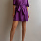 Linen and cotton violet dress