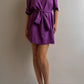 Linen and cotton violet dress