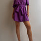 Linen and cotton violet dress