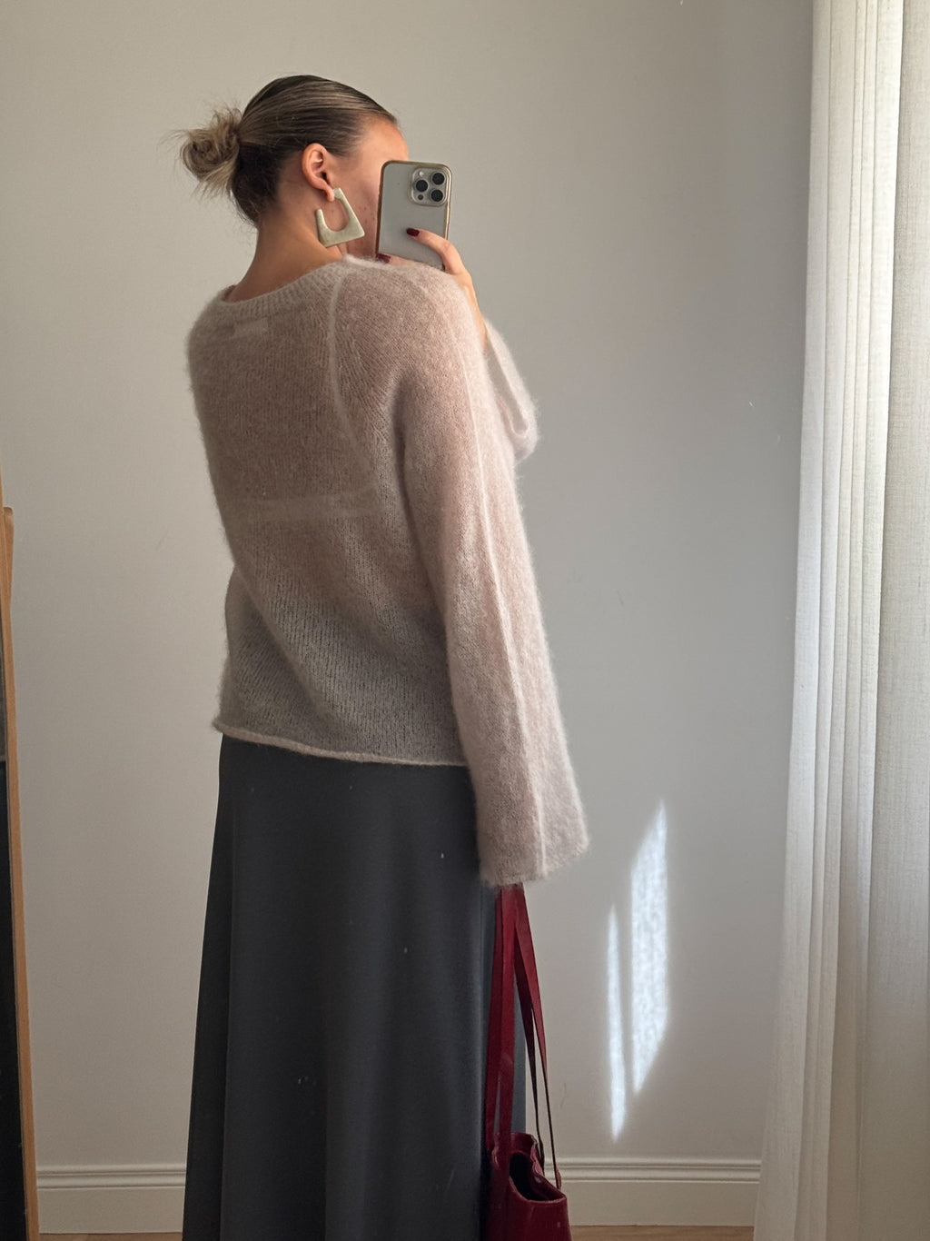 Maglione kid mohair con maniche svasate - Ice