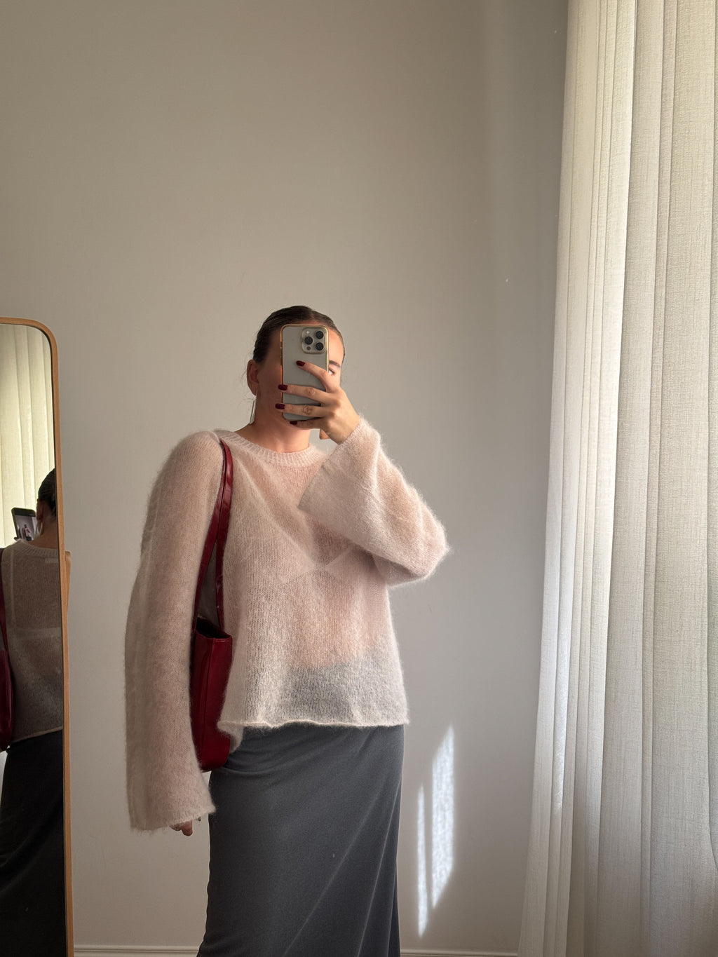 Maglione kid mohair con maniche svasate - Ice