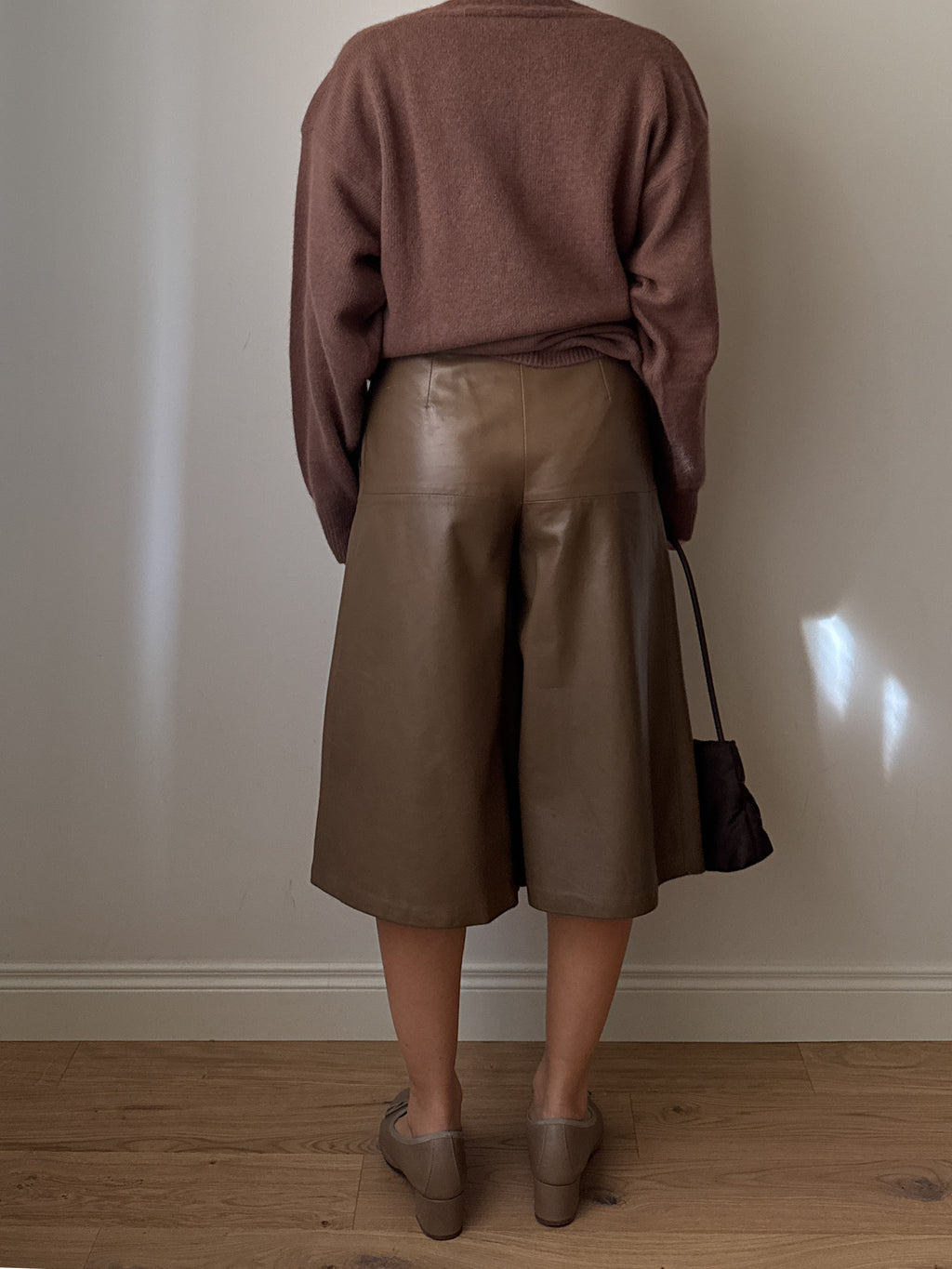 Maglione color biscotto in lana e angora