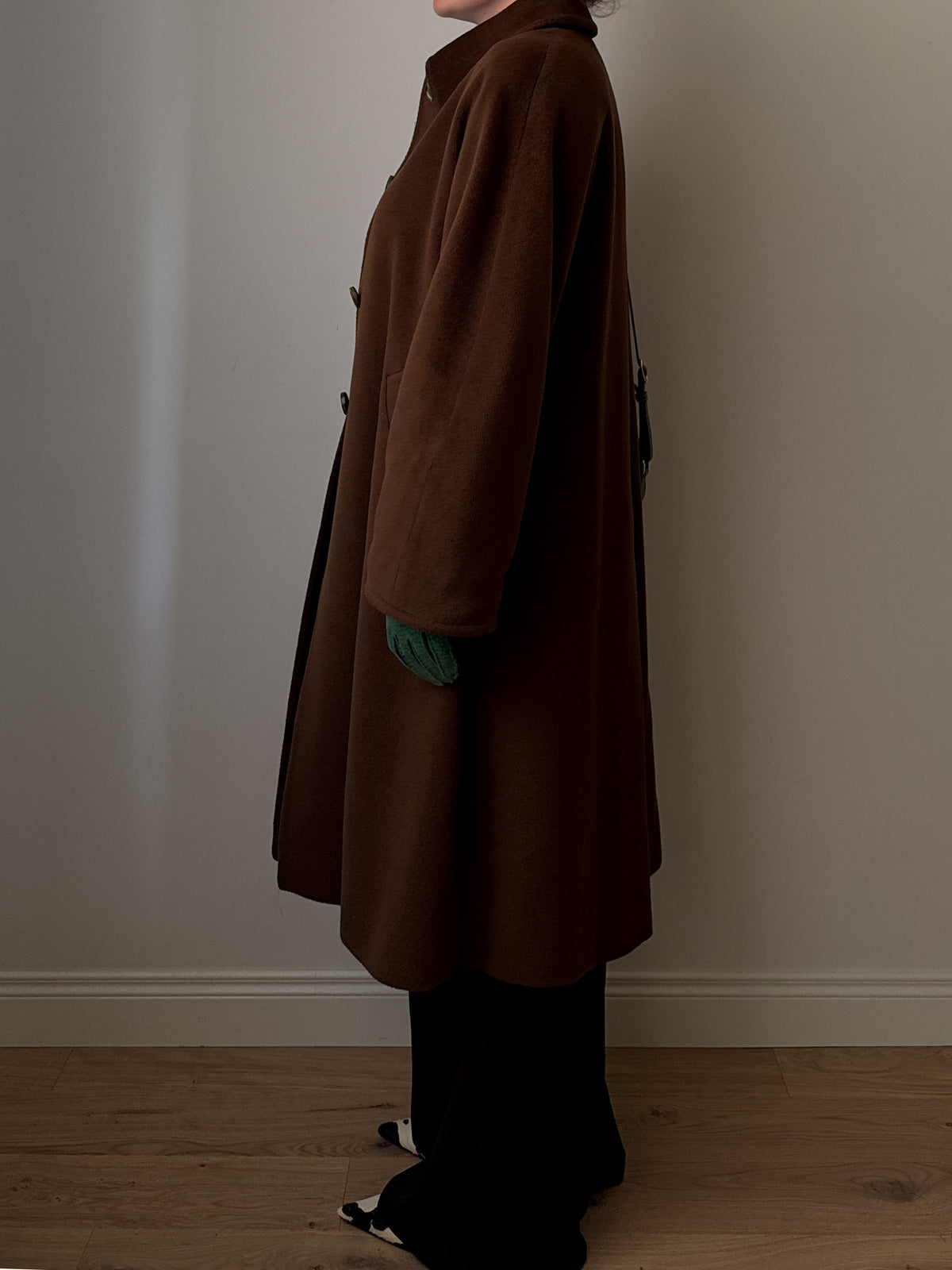 Cappotto Piacenza in pura lana vergine color cioccolato