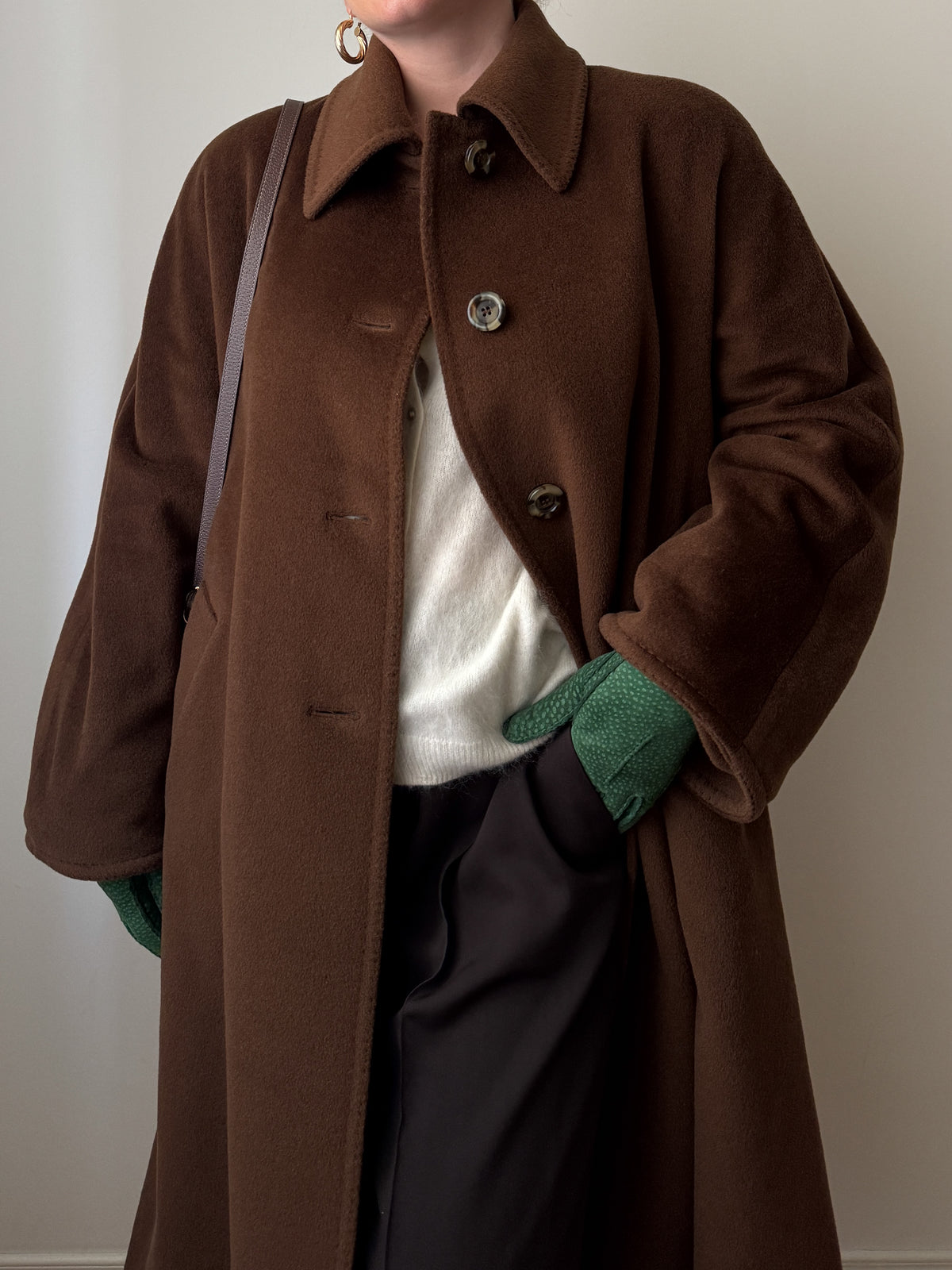 Cappotto Piacenza in pura lana vergine color cioccolato
