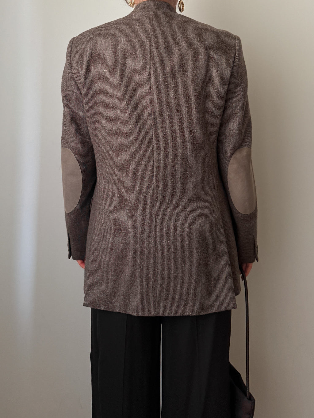 Blazer marrone in cashmere, lana e seta