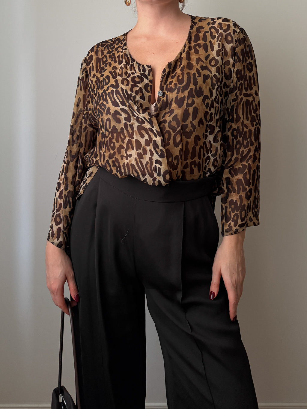 Blusa animalier in pura viscosa