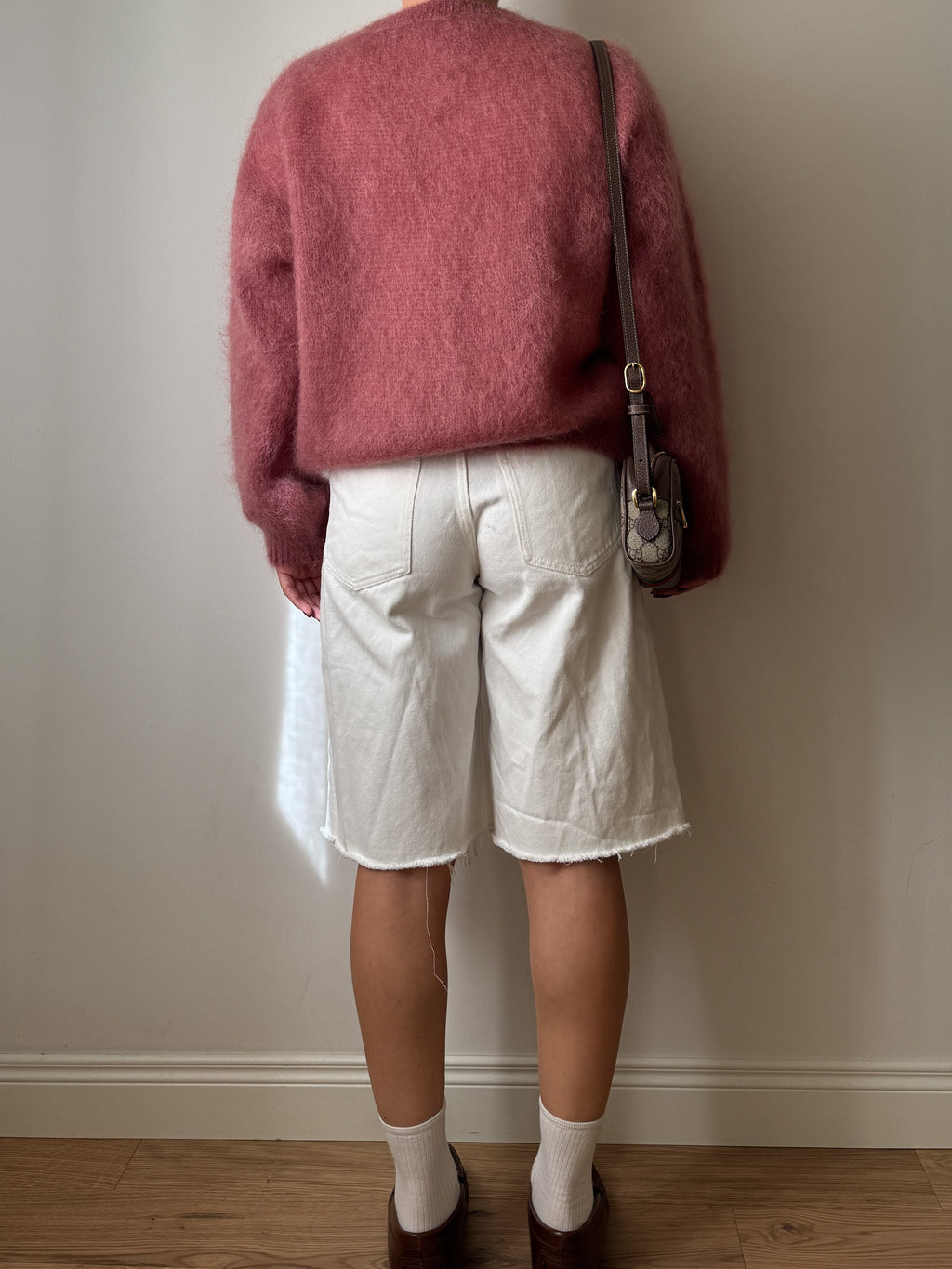 Cardigan in kid mohair - Dusty Rose