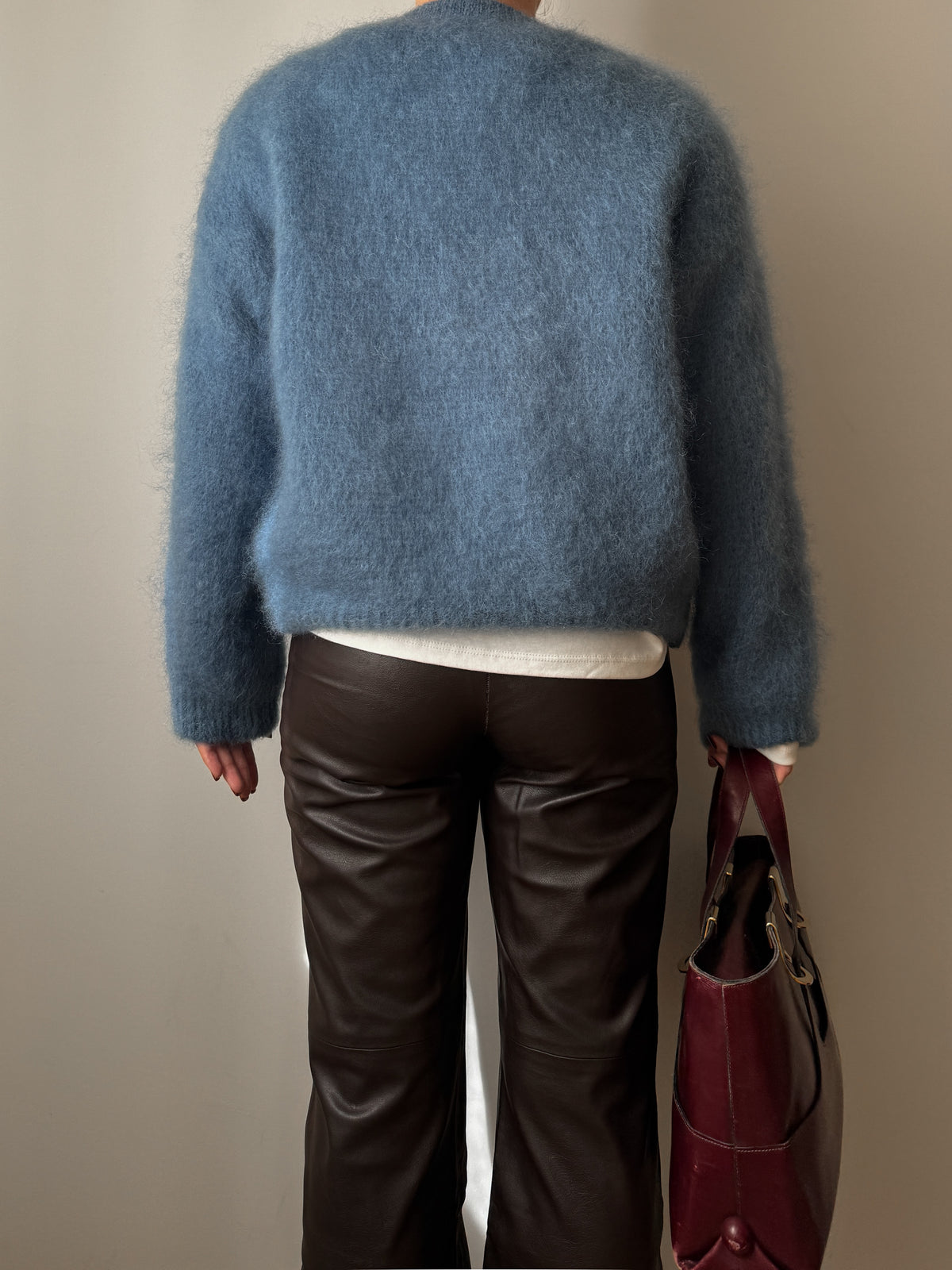 Cardigan in kid mohair - Denim