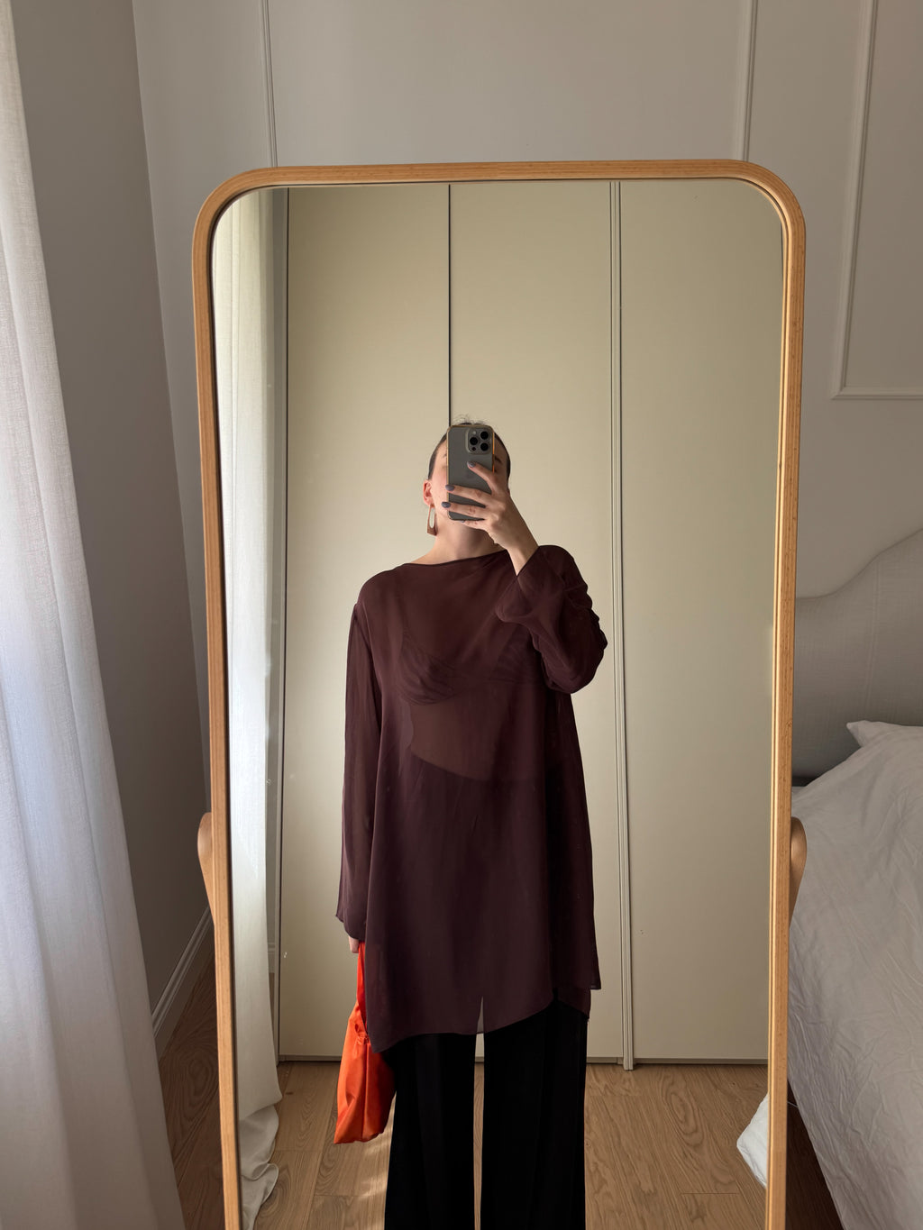 Blusa in pura viscosa color cioccolato