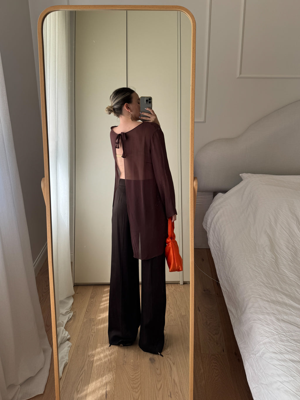 Blusa in pura viscosa color cioccolato