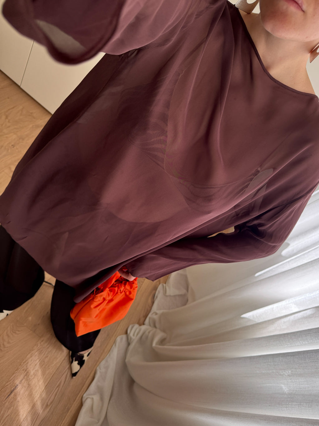 Blusa in pura viscosa color cioccolato