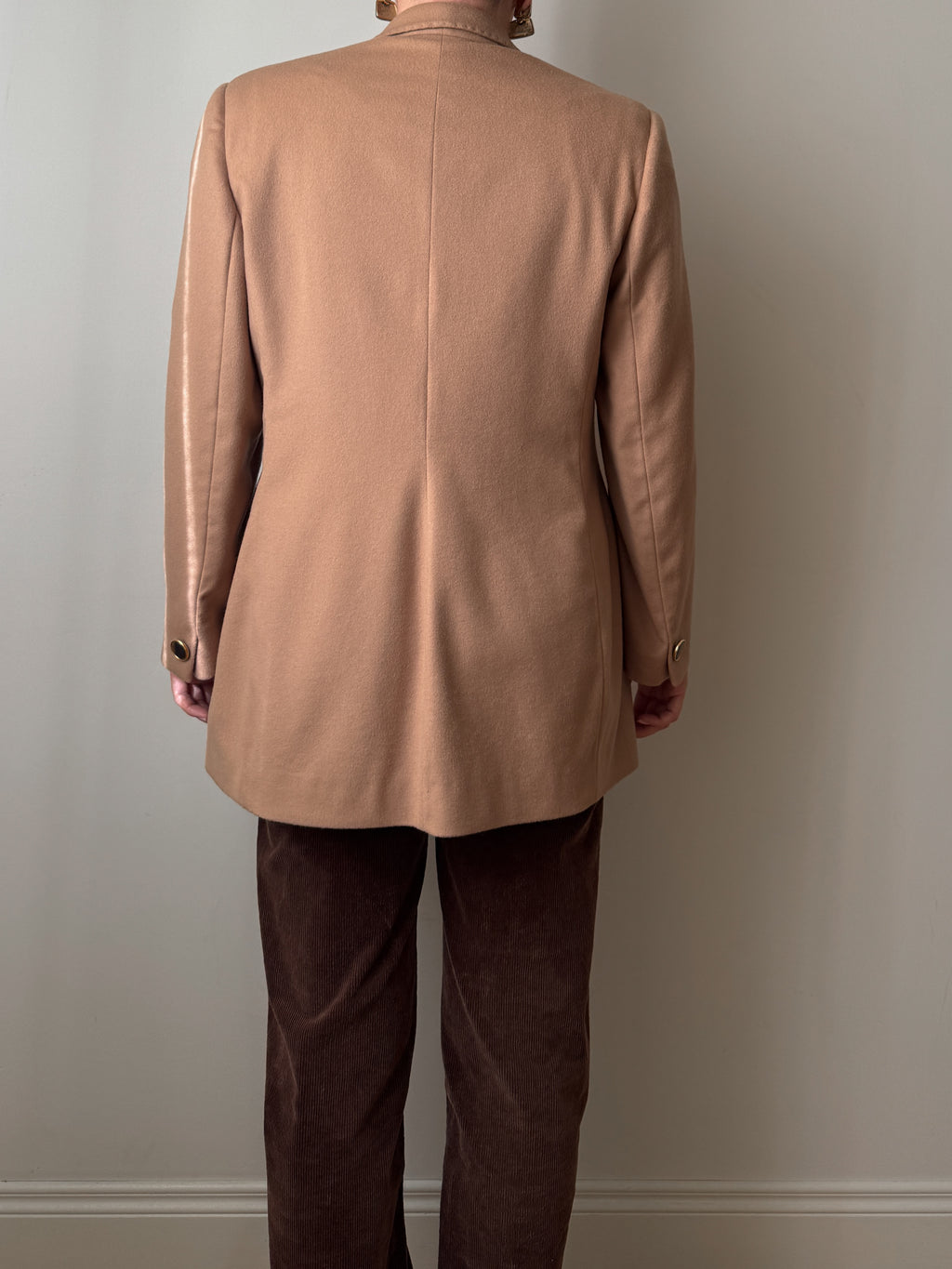 Blazer in lana e cashmere color cammello