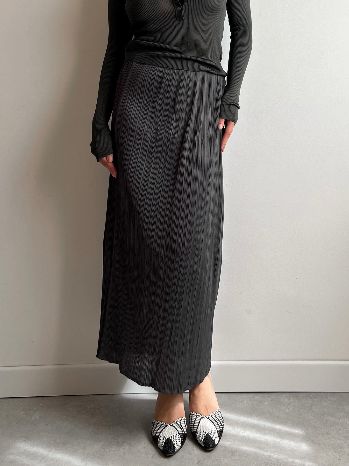 Issey Miyake Pleats Please grey skirt