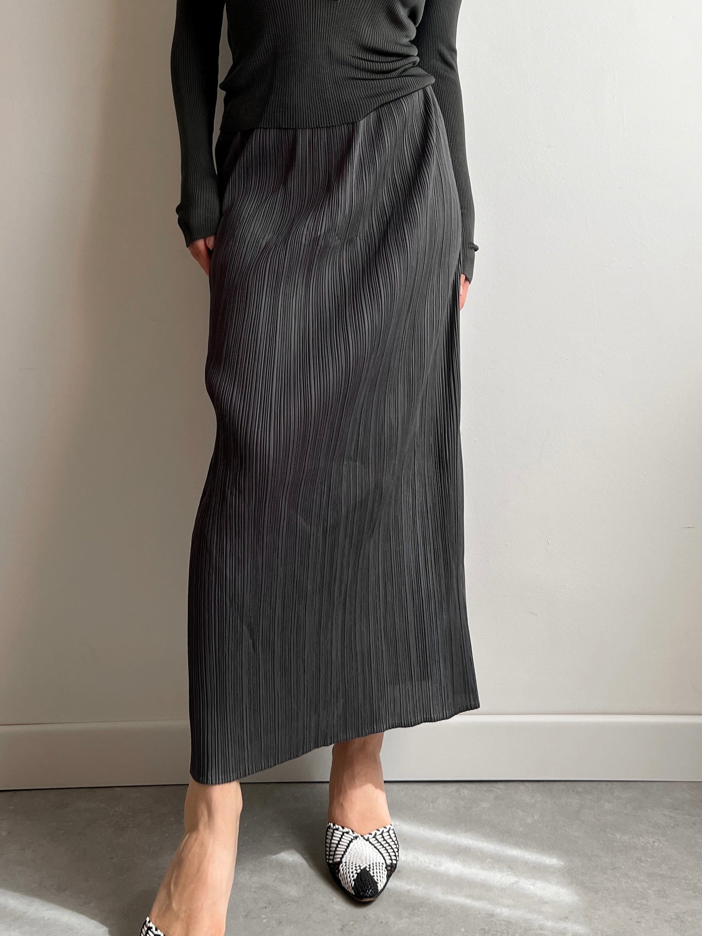 Issey Miyake Pleats Please grey skirt