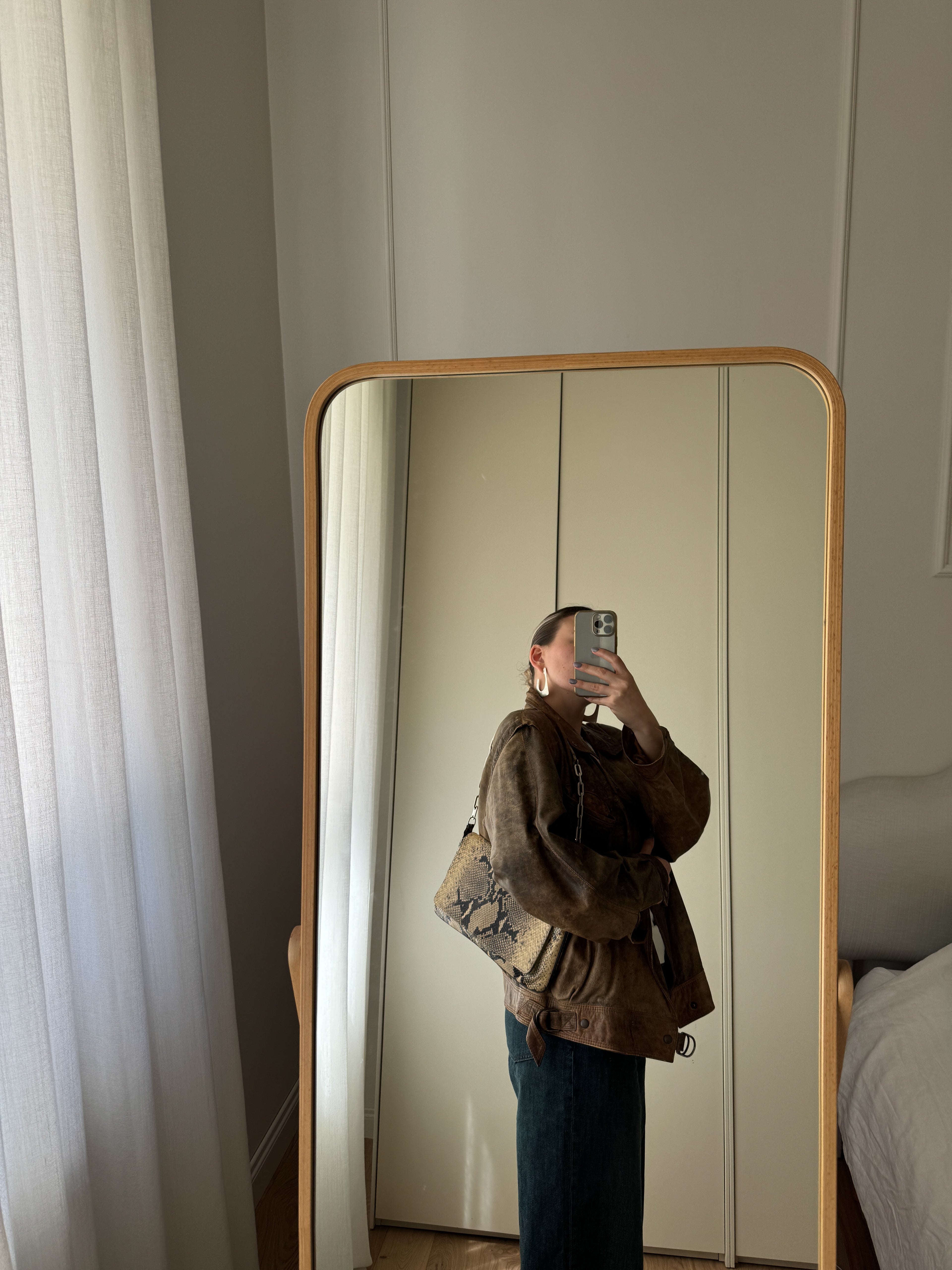 Giacca biker in vera pelle distressed