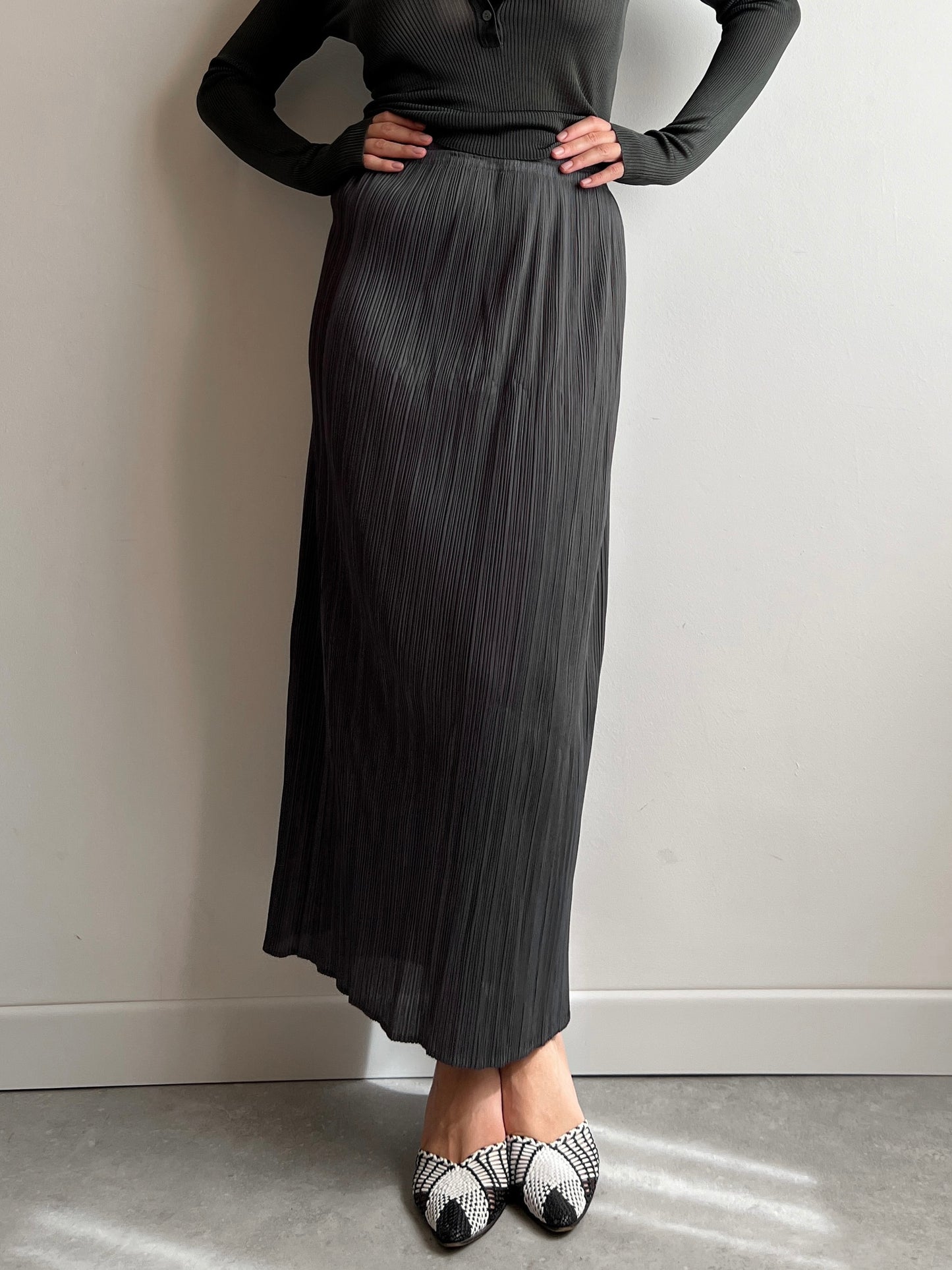 Issey Miyake Pleats Please grey skirt