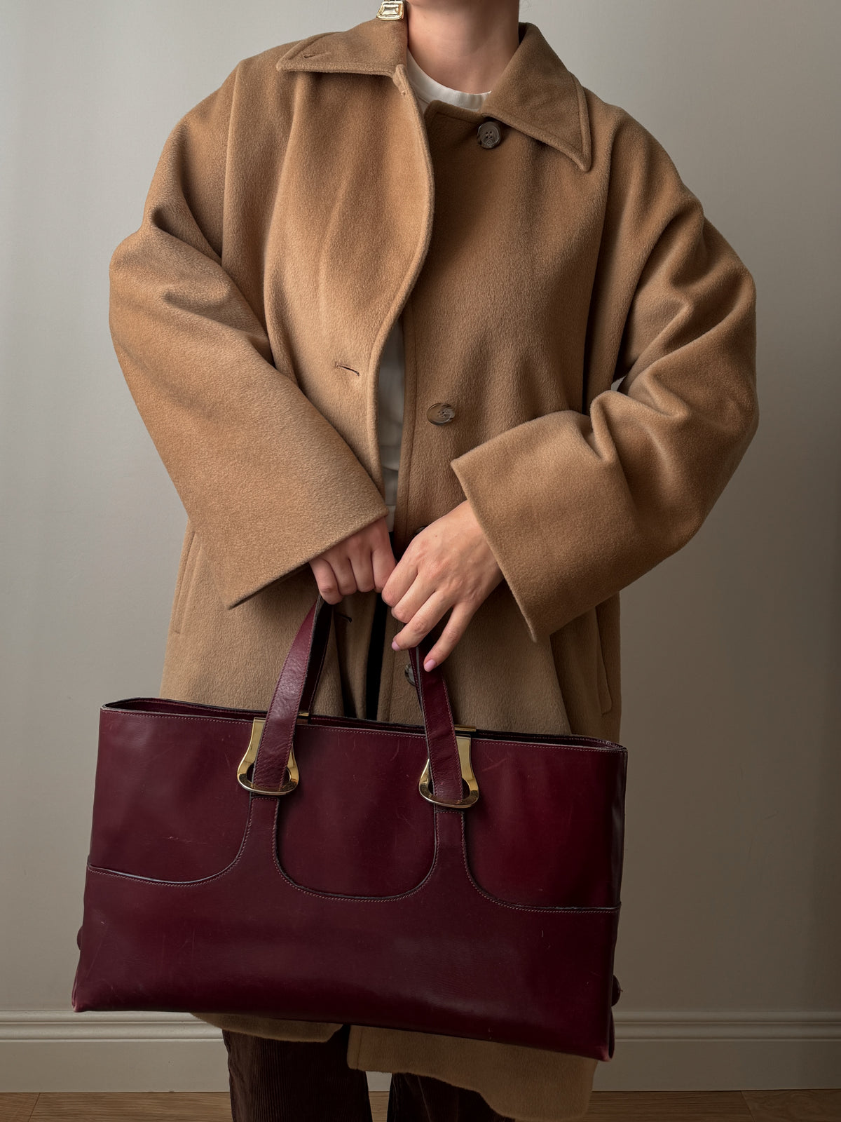 Cappotto Max Mara in lana vergine cammello