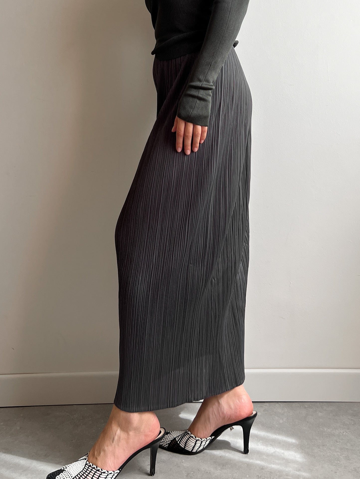 Issey Miyake Pleats Please grey skirt