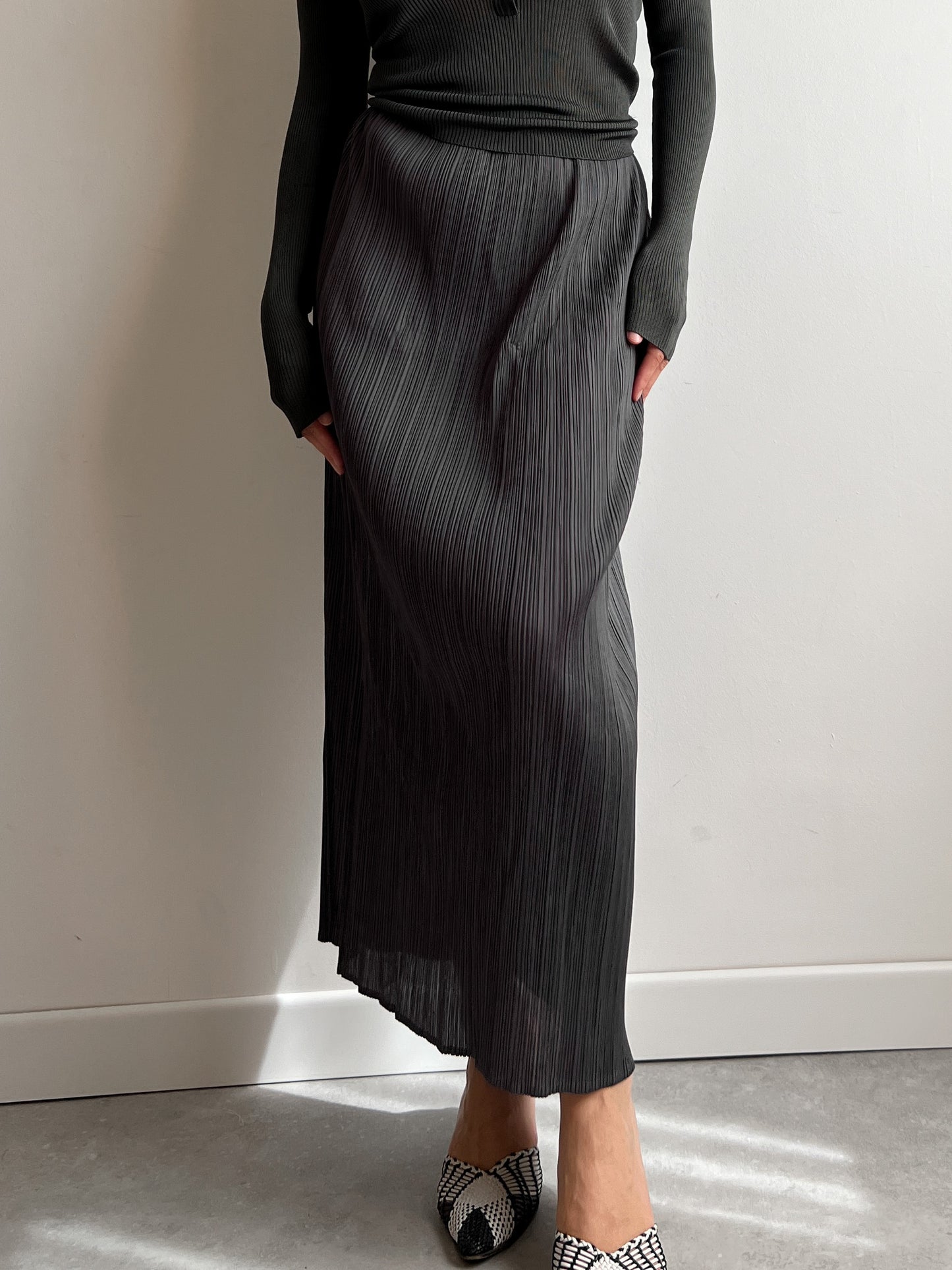 Issey Miyake Pleats Please grey skirt