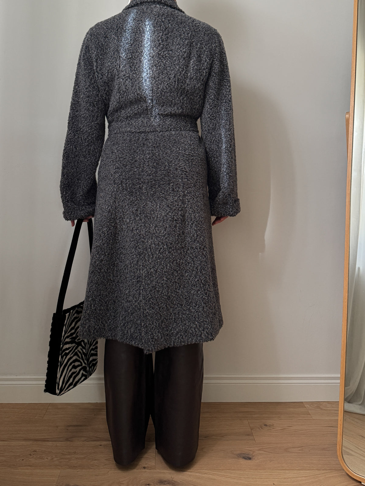 Cappotto in alpaca e lana effetto teddy