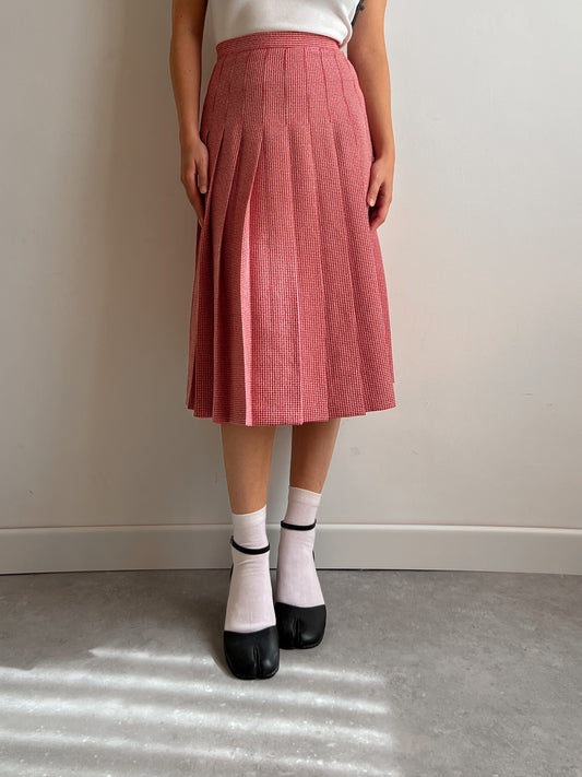 Pure wool pleated midi skirt