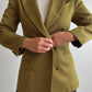 Viscose and wool olive blazer