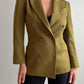 Viscose and wool olive blazer