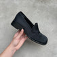 Genuine leather black moccassins