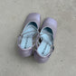 Genuine leather lilac slingback