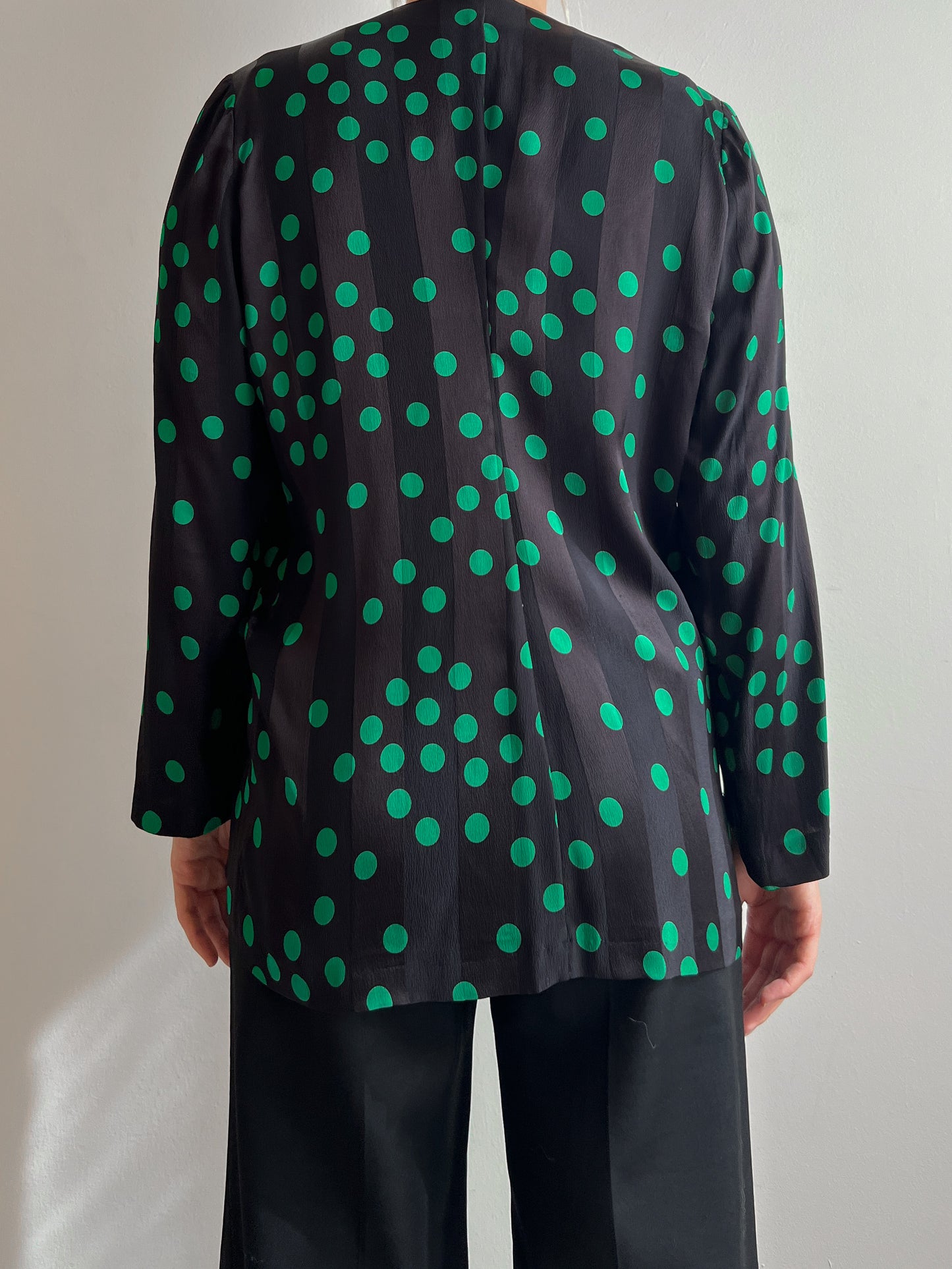 Pure silk pois blouese