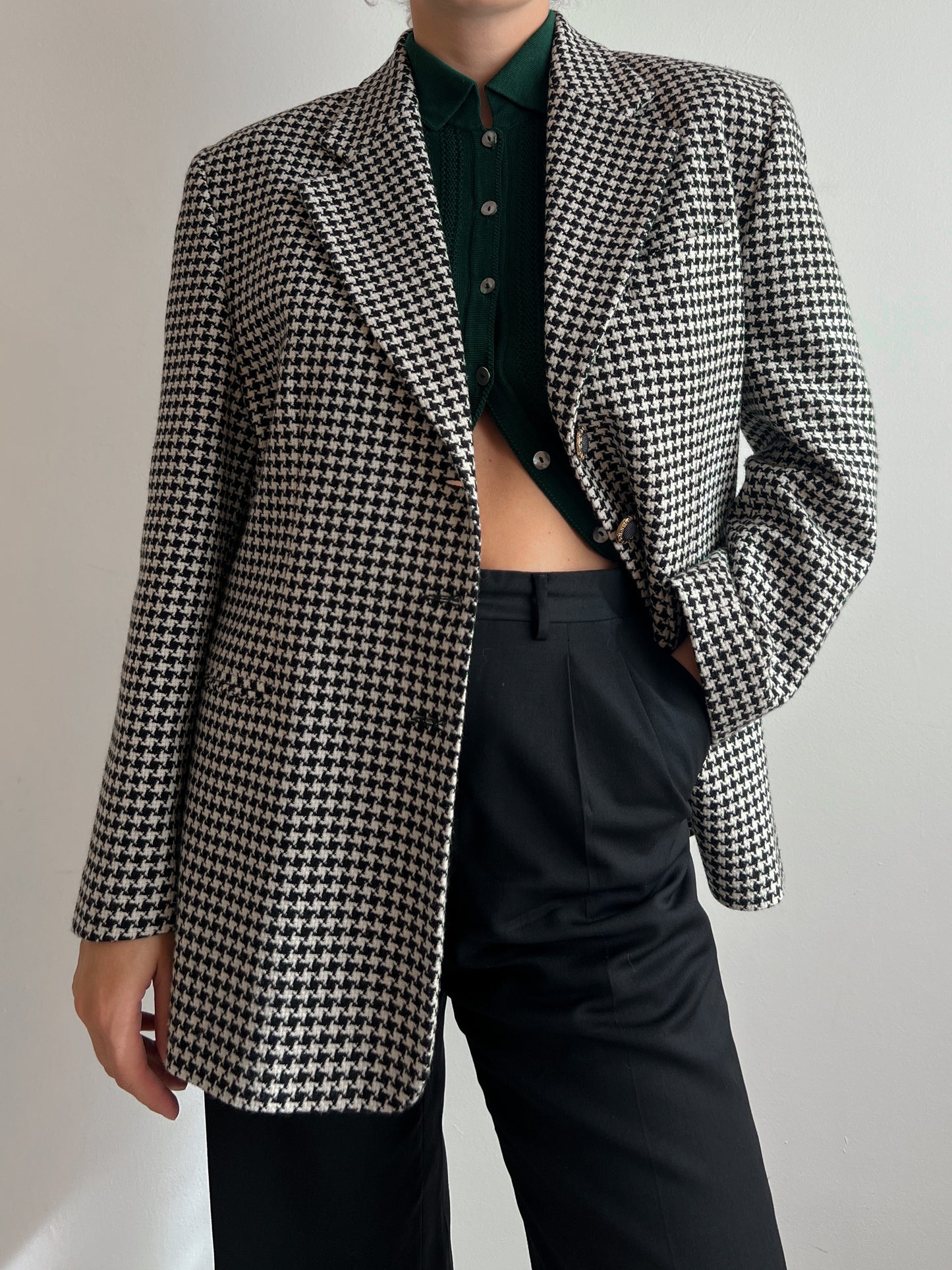 Pure wool pied de poule blazer