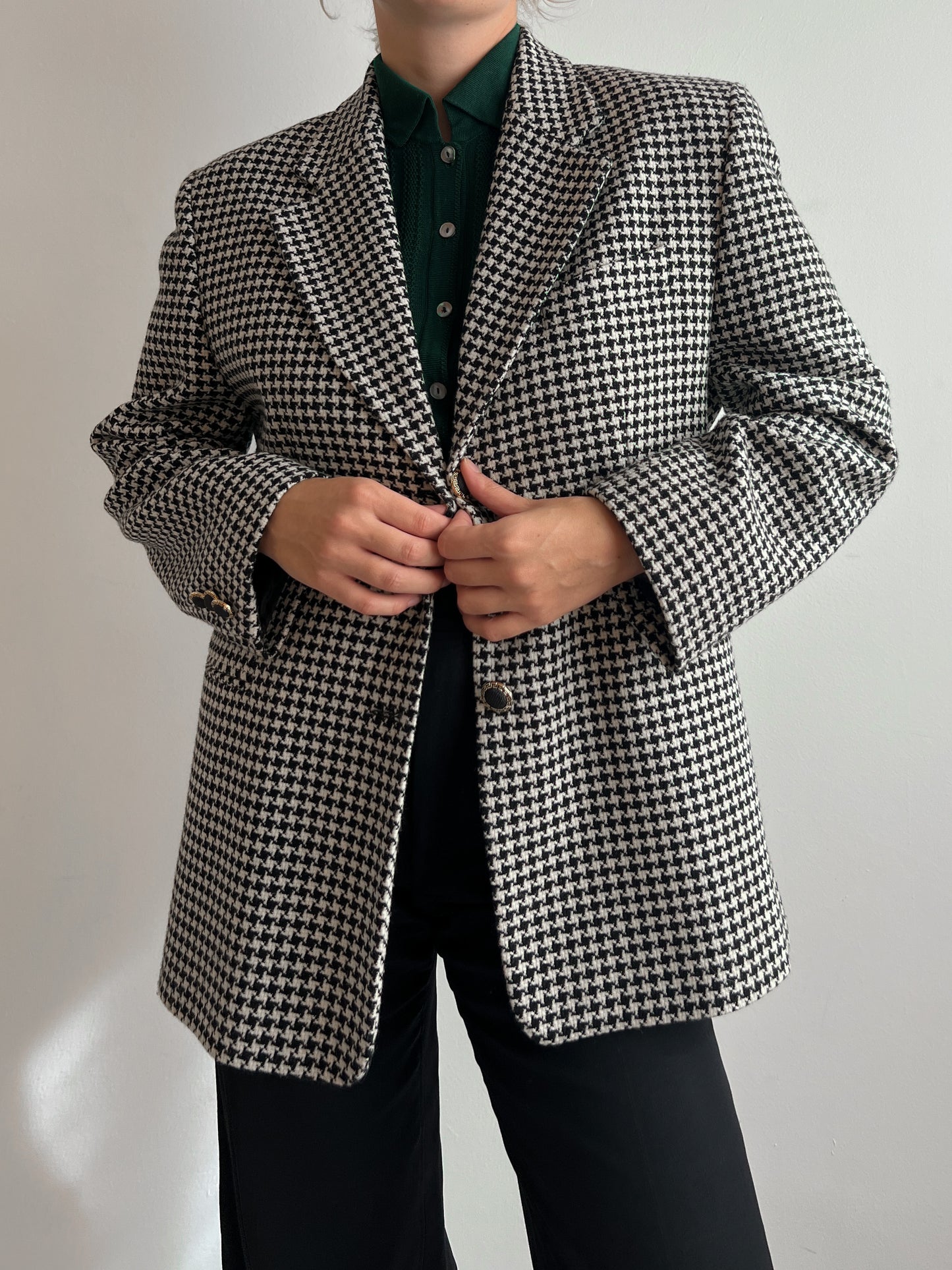 Pure wool pied de poule blazer