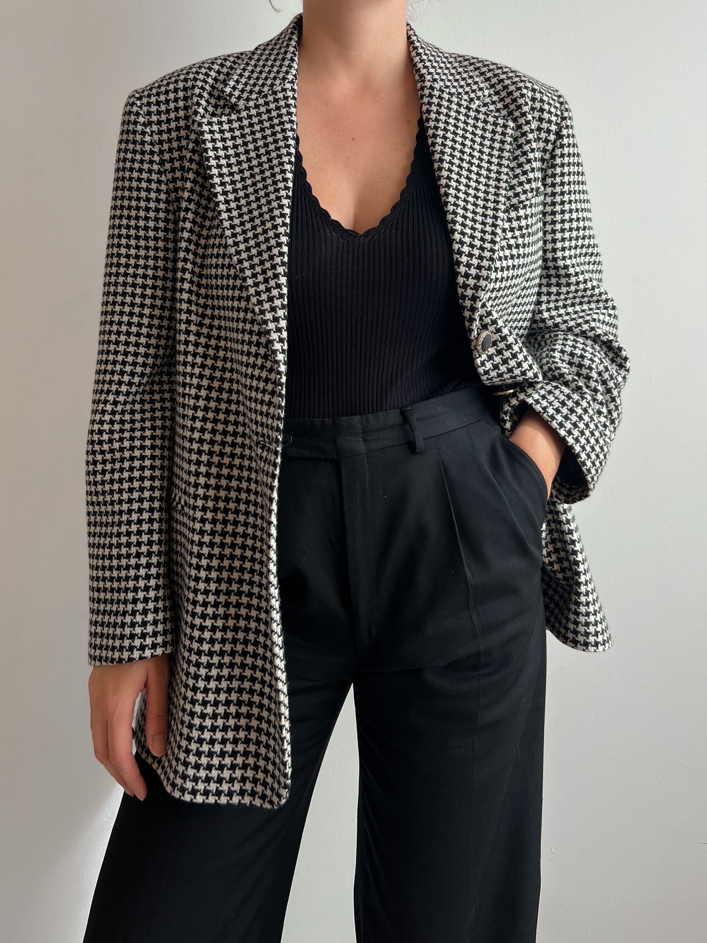 Pure wool pied de poule blazer