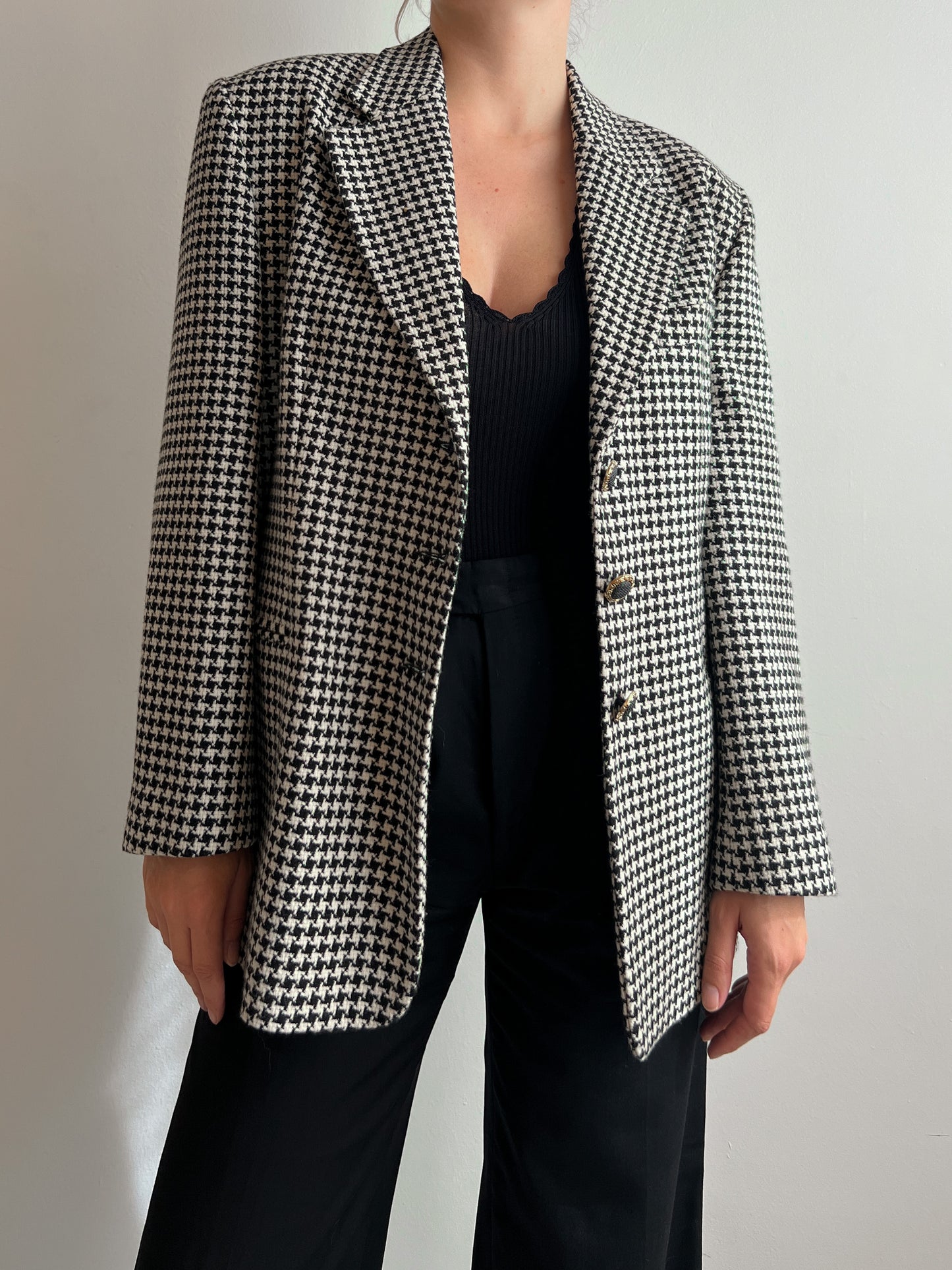 Pure wool pied de poule blazer