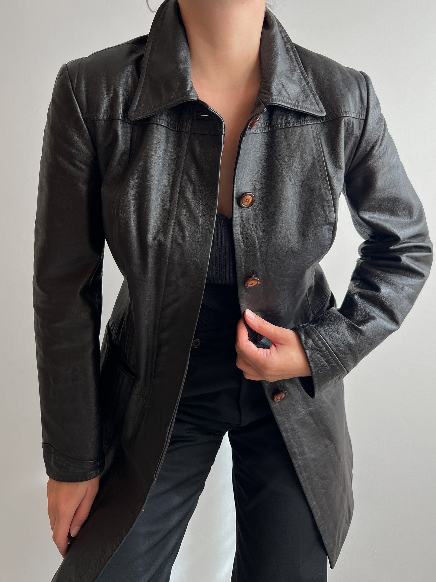 Real leather brown jacket