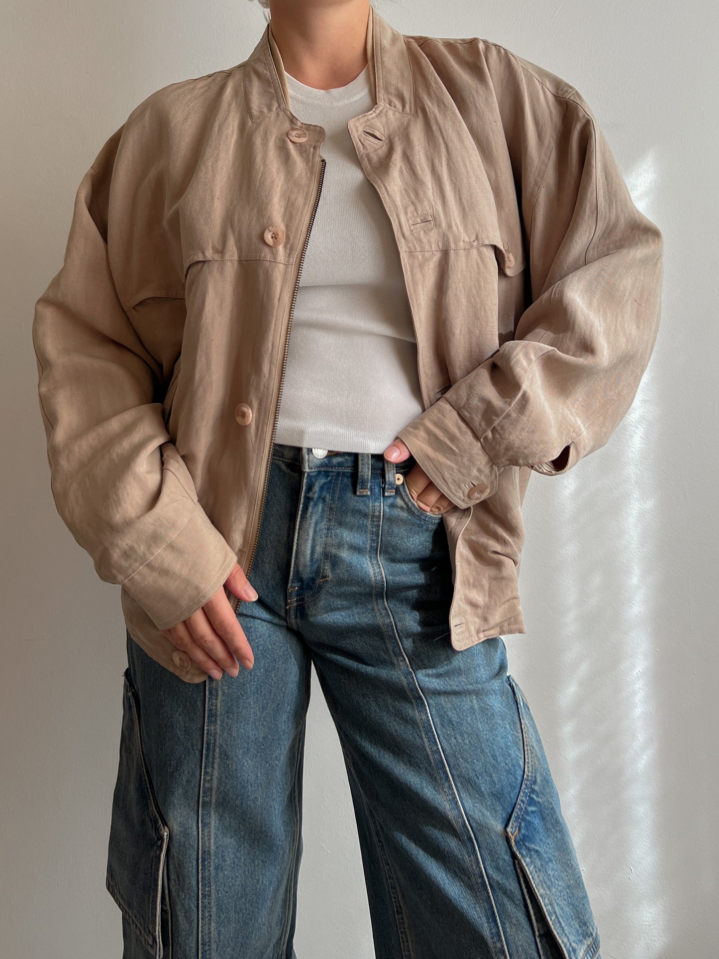 Silk and linen sand bomber