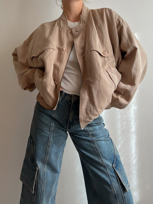 Silk and linen sand bomber