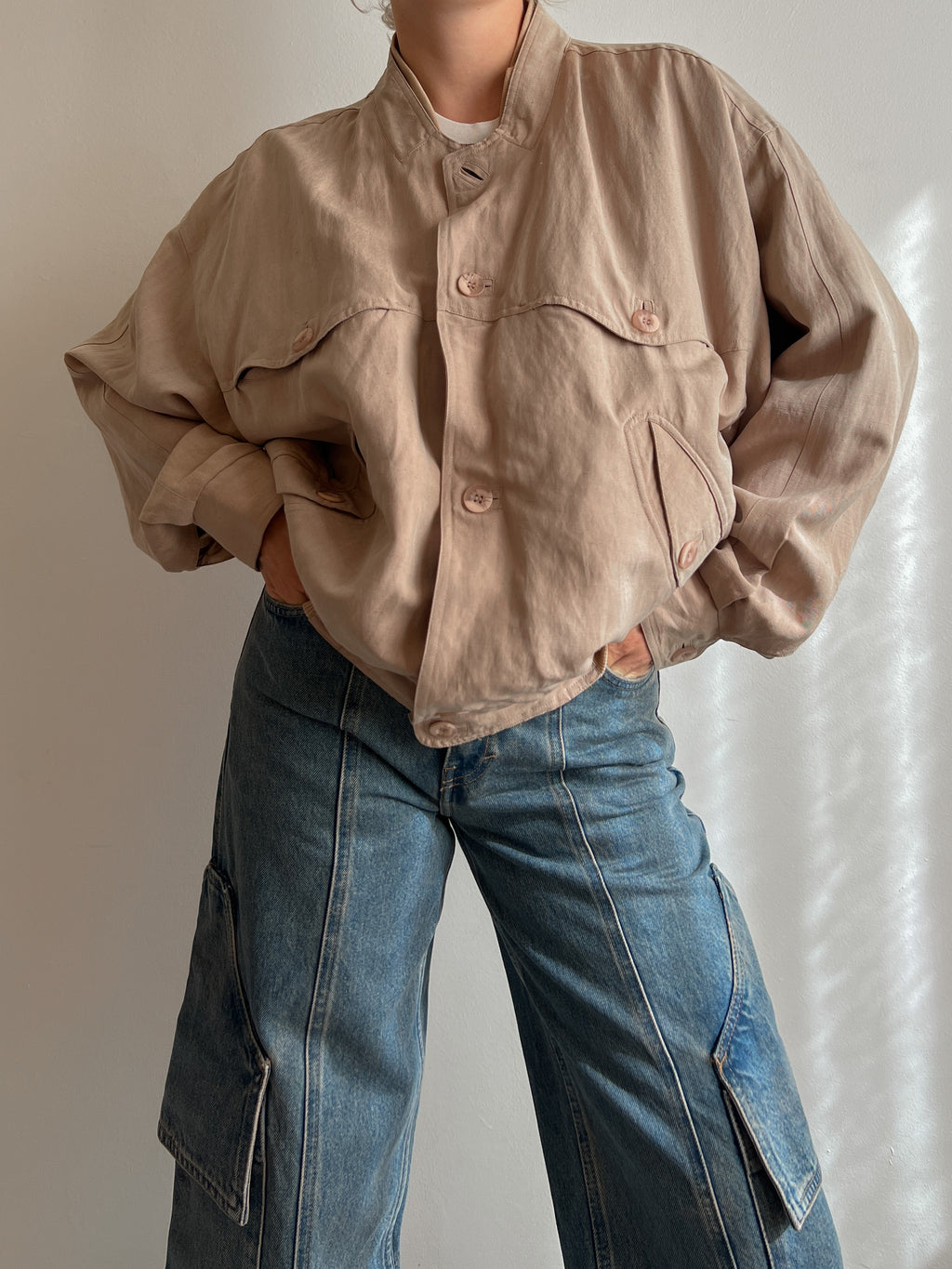 Silk and linen sand bomber