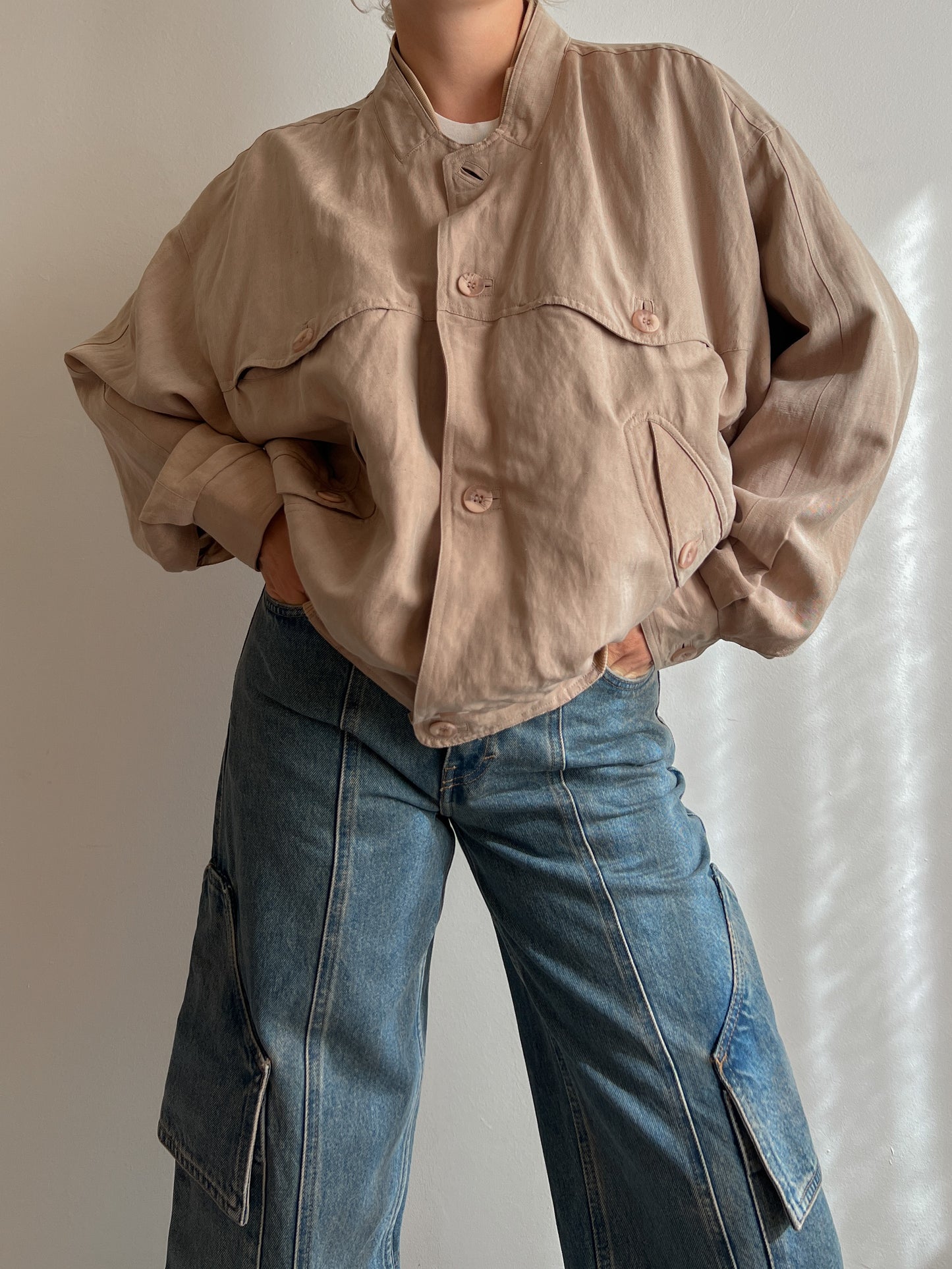 Silk and linen sand bomber